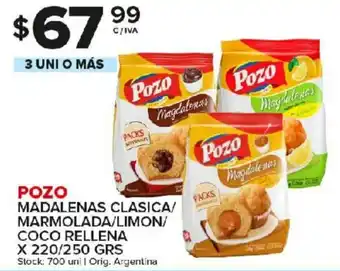 Carrefour Maxi Pozo Madalenas Clasica/Marmolada/Limon/Coco Rellena x 220grs oferta