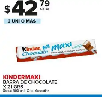 Carrefour Maxi KinderMaxi Barra De Chocolate x 21grs oferta