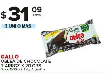 Carrefour Maxi Gallo Oblea De Chocolate y Arroz x 20grs oferta