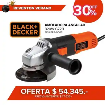 Ekkon BLACK+ DECKER AMOLADORA ANGULAR 820W G720 SKU FPA-0002 oferta