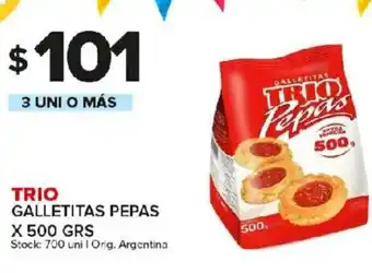 Carrefour Maxi Trio Galletitas Pepas x 500grs oferta