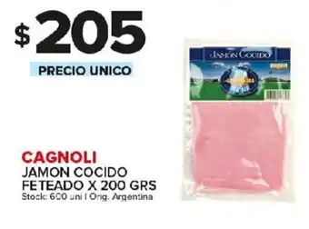 Carrefour Maxi Cagnoli Jamon Cocido Feteado x 200grs oferta