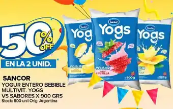 Carrefour Maxi Sancor Yogur Entero Bebible Multivit x 900grs oferta