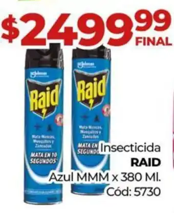 Diarco Insecticida RAID Azul x 380 MI. oferta