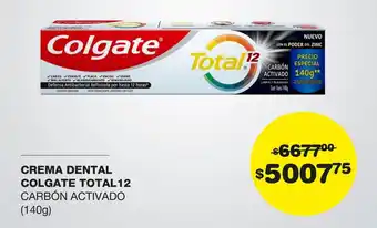 Atomo Conviene CREMA DENTAL COLGATE TOTAL12 CARBÓN ACTIVADO (140g) oferta