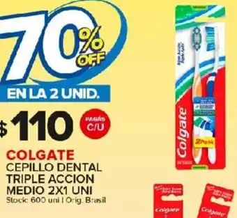 Carrefour Maxi Colgate Cepillo Dental Triple Accion Medio 2x1 Uni oferta