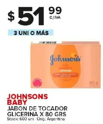 Carrefour Maxi Johnsons Baby Jabon De Tocador Glicerina x 80grs oferta