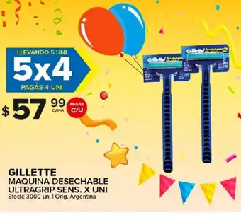 Carrefour Maxi Gillette Maquina Desechable Ultragrip Sens x uni oferta