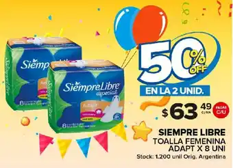 Carrefour Maxi Siemple Libre Toalla Femenina Adapt x 8 uni oferta