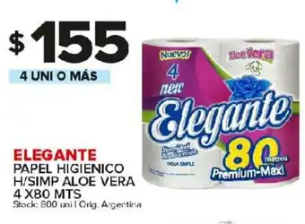 Carrefour Maxi Elegante Papel Higienico H/Simp Aloe Vera 4 x 80mts oferta
