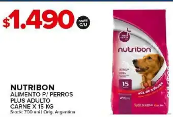Carrefour Maxi Nutribon Alimento P/Perros Plus Adulto Carne x 15kg oferta