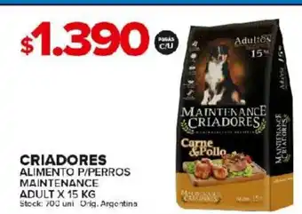 Carrefour Maxi Criadores Alimento P/Perros Maintenance Adult x 15kg oferta