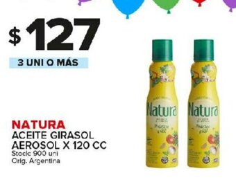 Carrefour Maxi Natura Aceite Girasol Aerosol x 120cc oferta
