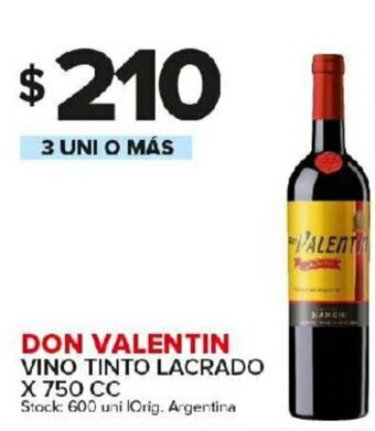 Carrefour Maxi Don Valentin Vino Tinto Lacrado x 750cc oferta
