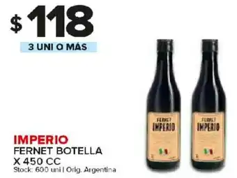 Carrefour Maxi Imperio Fernet Bot x 450cc oferta