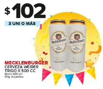 Carrefour Maxi Mecklen Burger Cerveza Weiber Trigo x 500cc oferta