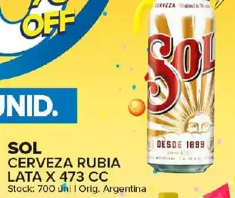 Carrefour Maxi Sol Cerveza Rubia Lata x 473cc oferta