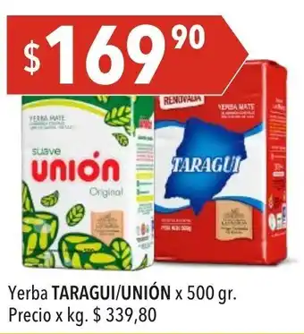 Hergo Taragui Yer-saq Union x 500gr oferta