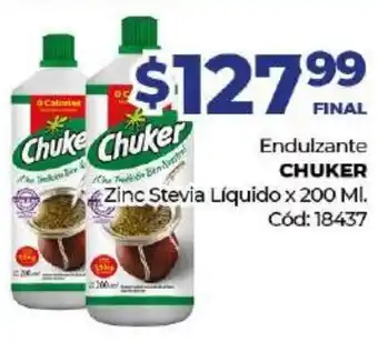 Diarco Chuker Endulzante Zinc Stevia Líquido x 200ml oferta
