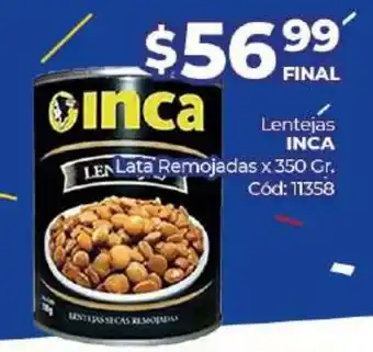 Diarco Inca Lentejas Lata Remojadas x 350gr oferta