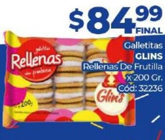 Diarco Glins Galletitas Rellenas De Frutilla x 200gr oferta