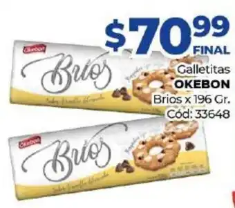 Diarco Okebon Galletitas Brios x 196gr oferta