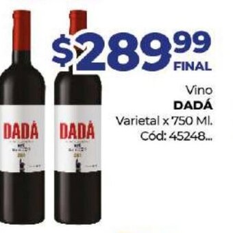 Diarco Dadá Vino Varietal x 750ml oferta