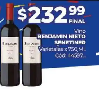 Diarco Benjamin Nieto Senetiner Vino Varietales x 750ml oferta