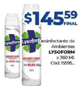 Diarco Lysoform Desinfectante de Ambientes x 360ml oferta