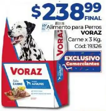 Diarco Voraz Alimento para Perros Carne x 3kg oferta