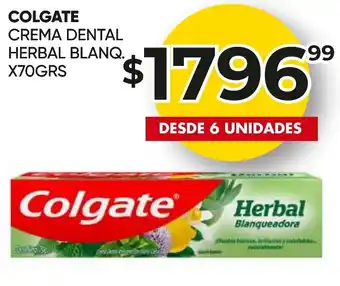 COLGATE CREMA DENTAL HERBAL BLANQ. X 70GRS