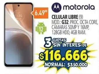 Casa del Audio CELULAR MOTOROLA G32 3 CUOTAS SIN INTERES DE oferta