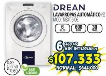 Casa del Audio DREAN LAVARROPAS AUTOMÁTICO 6 KILOS 6 CUOTAS SIN INTERES DE oferta