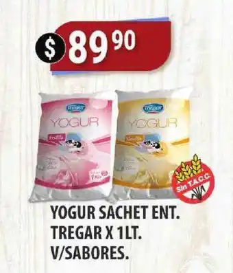 Supermercados Mayor Yogur Sachet Ent. Tregar V Sabores x 1lt oferta