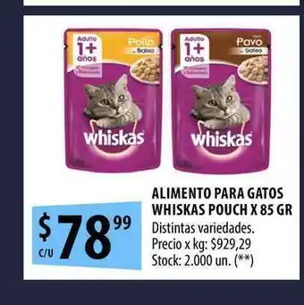 Punto Mayorista Alimento Para Gatos Whiskas Pouch x 85gr oferta