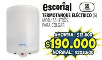 Casa del Audio ESCORIAL TERMOTANQUE ELÉCTRICO 55 LITROS oferta