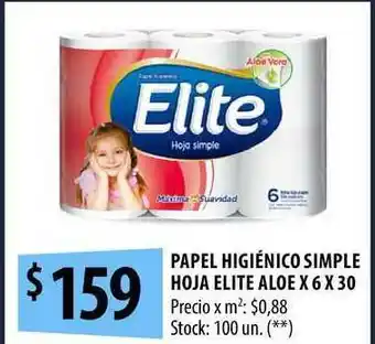 Punto Mayorista Papel Higiénico Simple Hoja Elite Aloe oferta