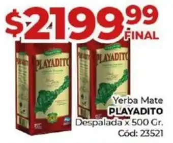 Diarco Yerba Mate PLAYADITO Despalada x 500 Gr. oferta