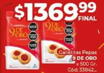 Diarco Galletitas Pepas 9 DE ORO x 500 Gr. oferta