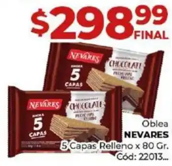 Diarco Oblea NEVARES 5 Capas Relleno x 80 Gr. oferta