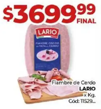 Diarco Fiambre de Cerdo LARIO x Kg. oferta