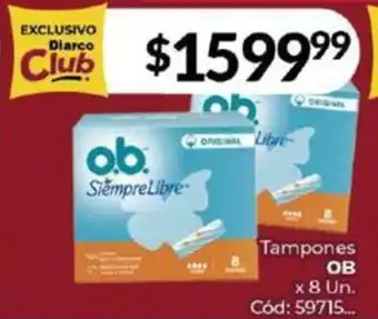 Diarco Tampones OB x 8 Un. oferta