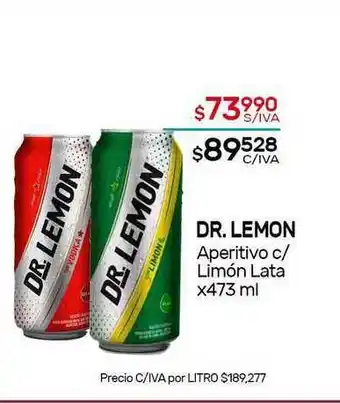 Nini Mayorista Dr. Lemon Aperitivo C Limón x 473ml oferta