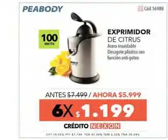 Nexon Exprimidor De Citrus Peabody oferta