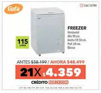 Nexon Freezer Horizontal Alto 90 Cm Gafa oferta