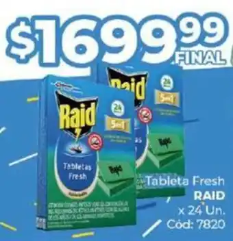 Diarco Tableta Fresh RAID x 24 Un. oferta