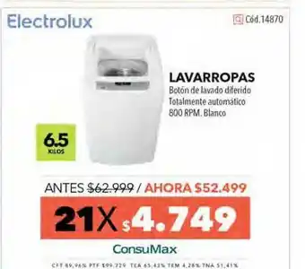 Nexon Lavarropas Botón De Lavado Diferido Electrolux oferta