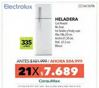 Nexon Heladera Con Freezer Electrolux oferta
