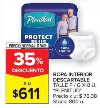 Carrefour Plenitud Ropa Interior Descartable 8u oferta