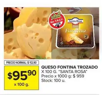 Carrefour Santa Rosa Queso Fontina Trozado x 100g oferta